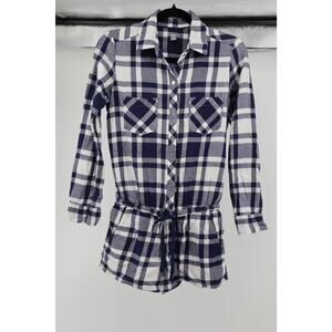 Aerie Plaid Long Sleeve Flannel Romper Size XS Women's
